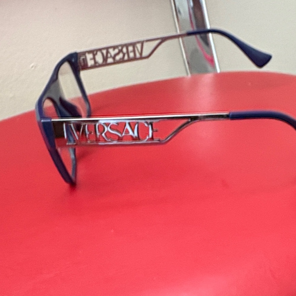 Versace Navy and Silver Statement Sunglasses - image 3